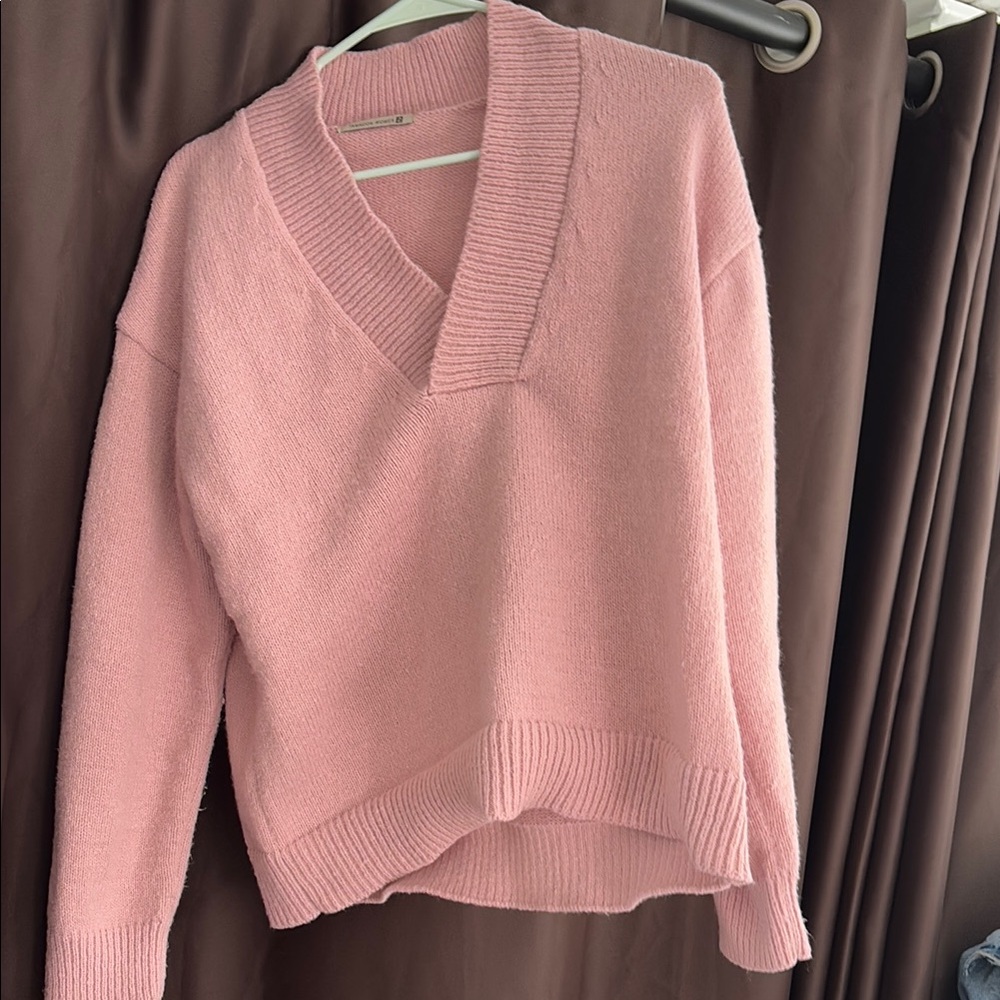 Cozy Pink V-Neck Sweater